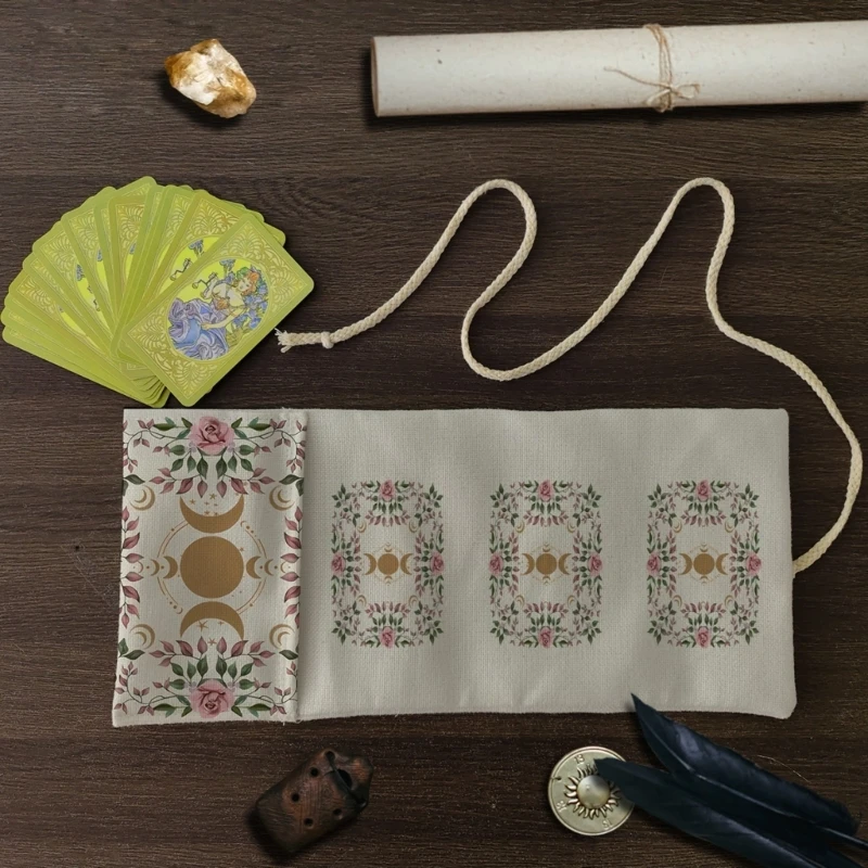 

Handmade Tarots Organizers Poly Linen Washable Bold Artistic Pattern Compacts Foldable For Oracles And Playing Card