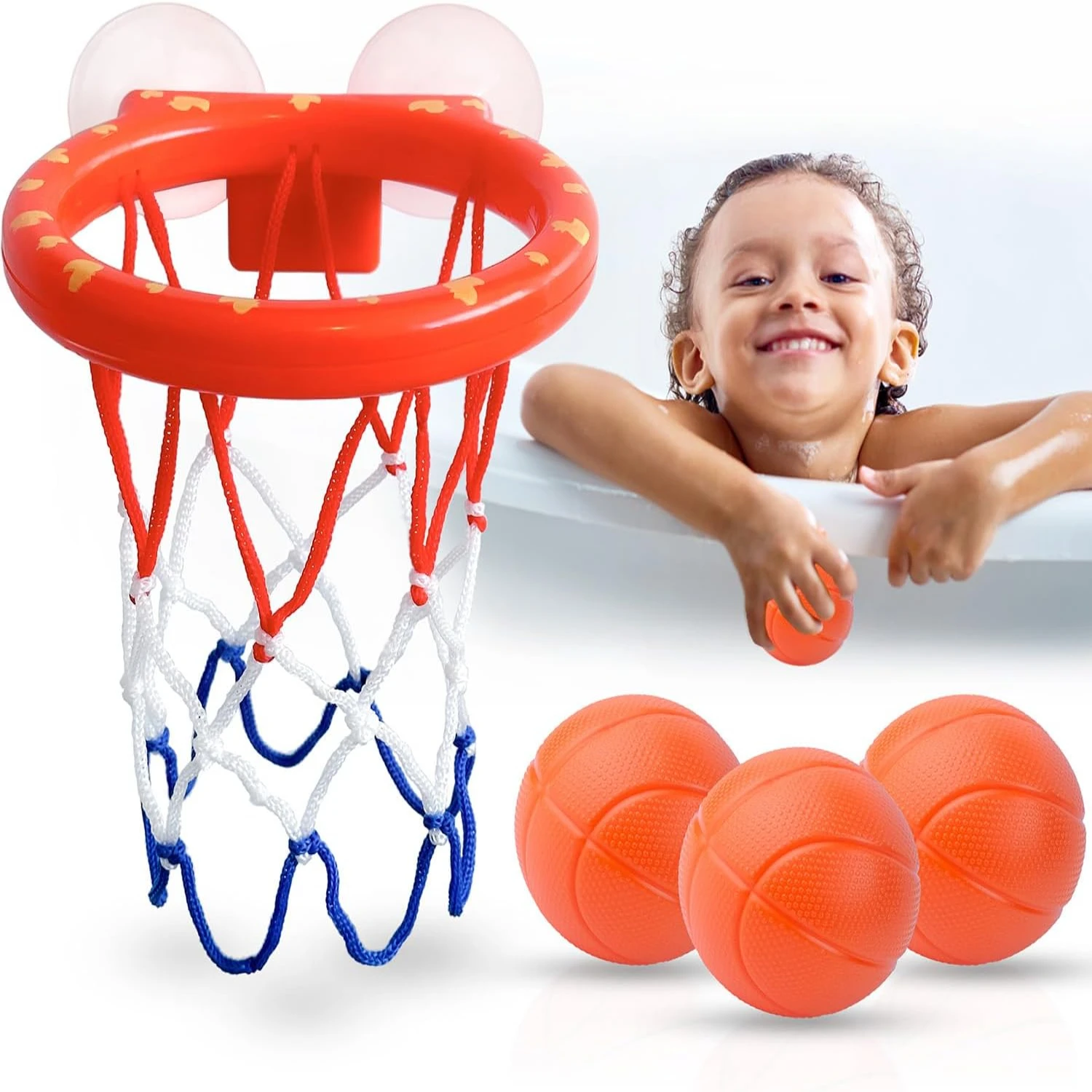 

MARPPY Bath Toys, Bathtub Basketball Hoop for , Toddlers, Boys, and Girls, Balls No Holes, Mold Free Bath Toys and Strong Sucti