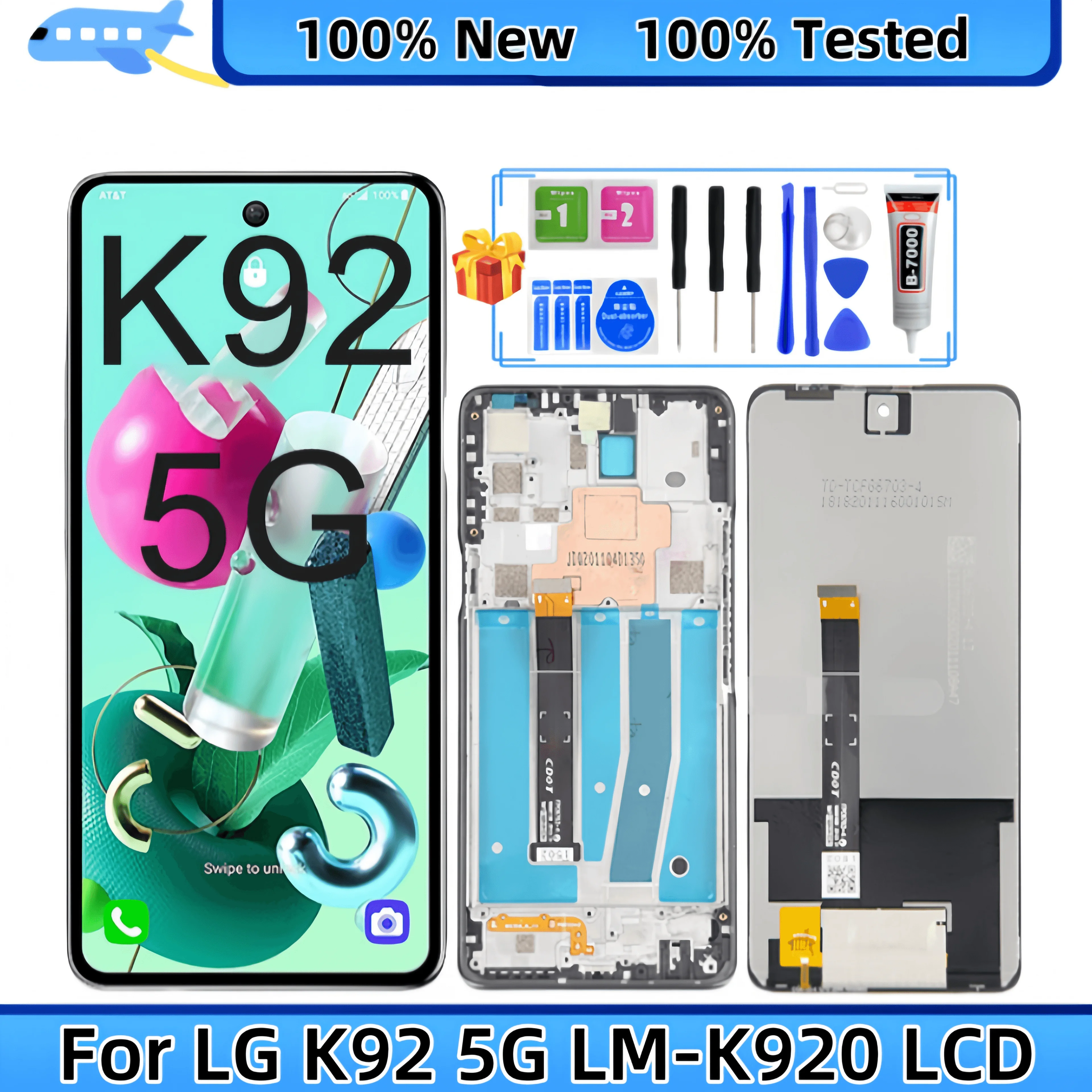 

Для LG K92 5G LMK920 LM-K920 LCD дисплей кодирующий преобразователь сенсорного экрана в сборе Замена