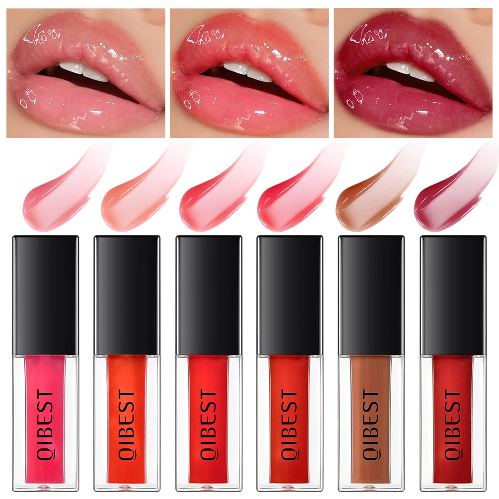 QIBEST Mirror Pearl Lip Gloss Waterproof Long-lasting Moisturising Lipstick High Gloss Lip Gloss Tinted Lip Oil Plumper Cosmetic