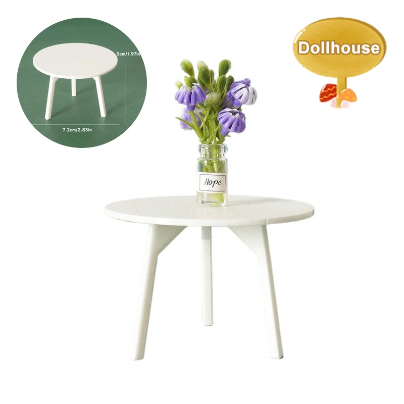 Jouet de Simulation de poupée, 1 pièce, maison de poupée Miniature, Table ronde blanche, modèle de meubles, décoration, accessoires de bricolage, jouets