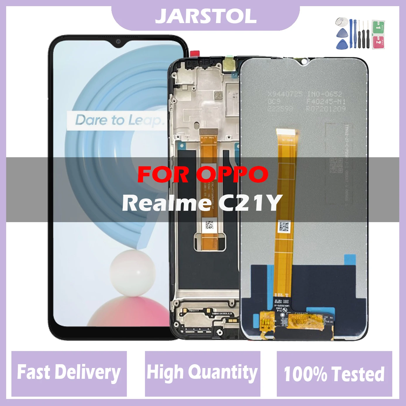 Wyświetlacz LCD 6.5 "dla Oppo Realme C21Y RMX3261 RMX3263 ekran dotykowy LCD dla Oppo realme-c21y wymiana LCD z ramką