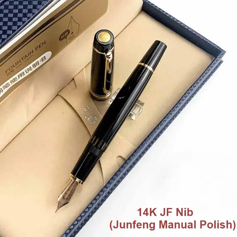 Wingsung 629 Fountain Pen 14K Gold Nib Vacuum Piston Filler with Visible Ink Window Resin Body Luxury Writing Instrument Best