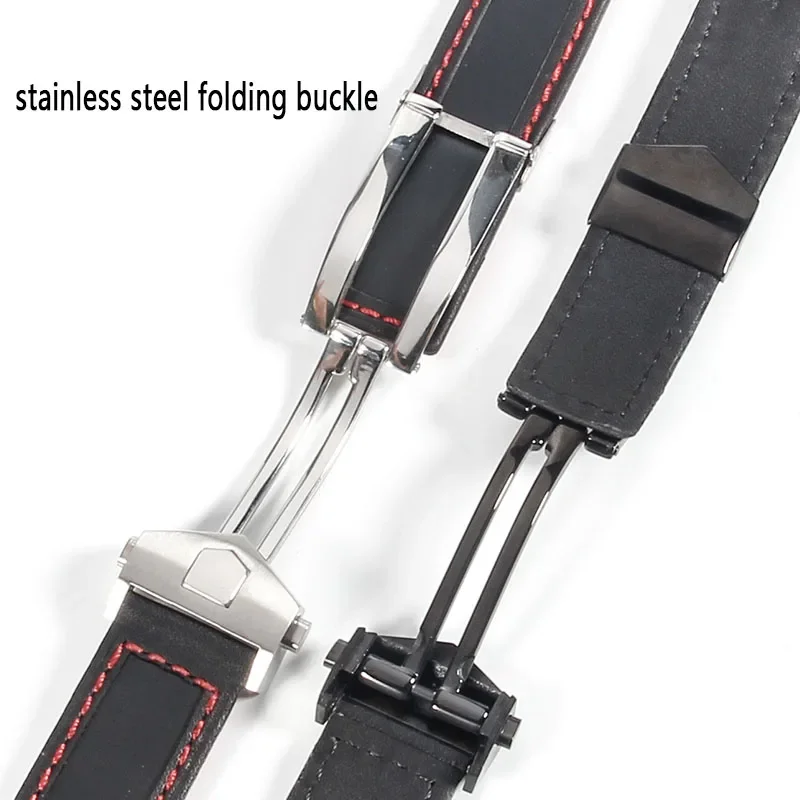 Cinturino per orologio di alta qualità per Tag heuer MONACO CARREA F1 Cinturino in PELLE di VECCA Cinturino da 22 mm Punti rossi Cinturini in vera pelle