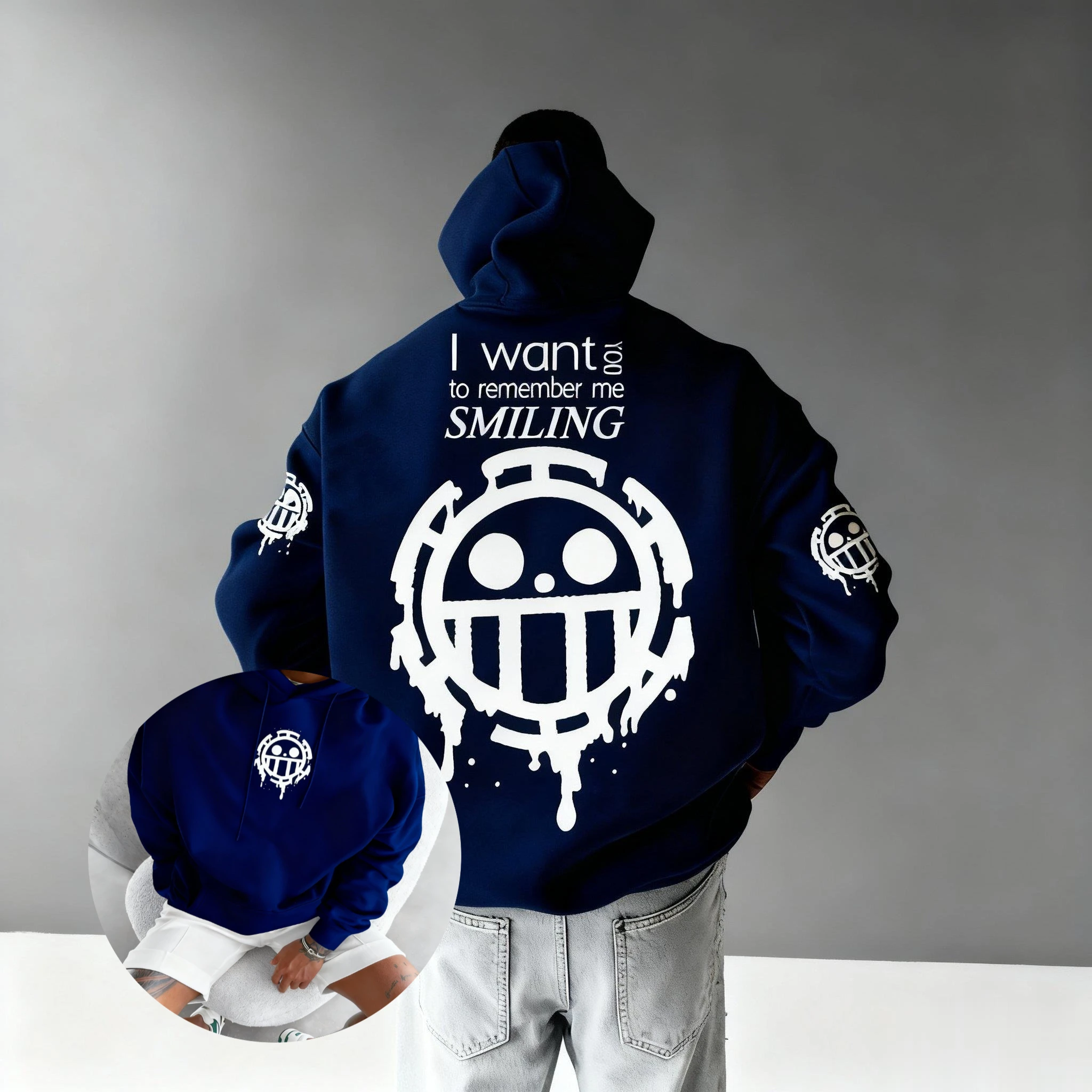 

Мужская толстовка с капюшоном, цельная уличная одежда с принтом аниме, повседневный пуловер, толстовка большого размера, повседневная уличная одежда Y2k, осенняя мода унисекс