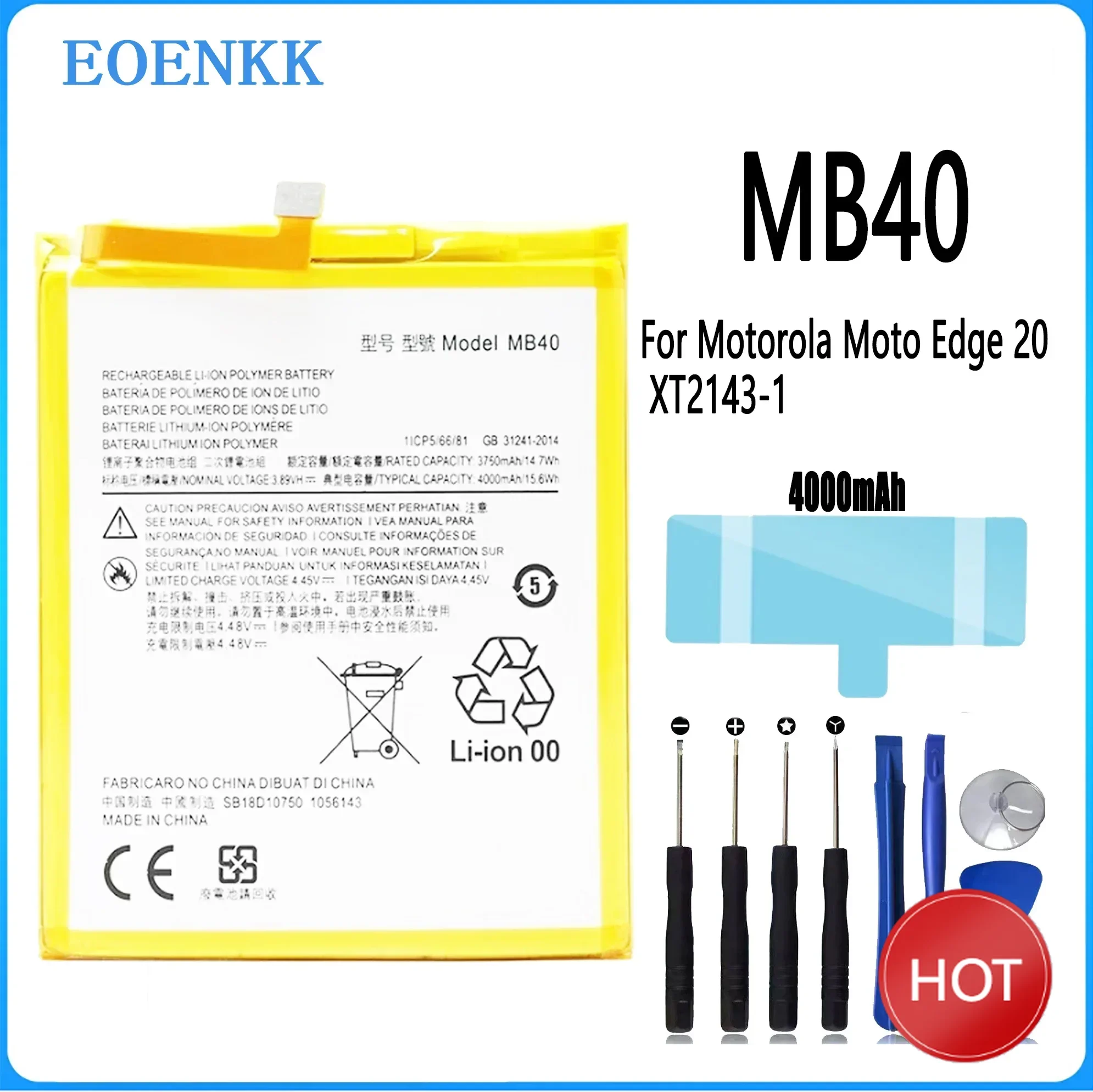 MB40 Battery For Motorola Moto Edge 20 XT2143-1 high capacity Capacity Repair Part Phone Batteries Bateria