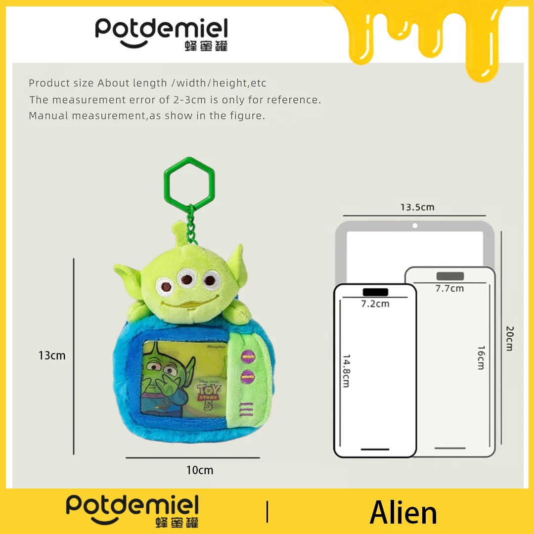 Potdemiel Disney Toy Story Alien Stuffed Toy Charm Keychain Three Eyed Doll Coin Purse Pouch Key Ring Party Favor Gift Pendant view 2