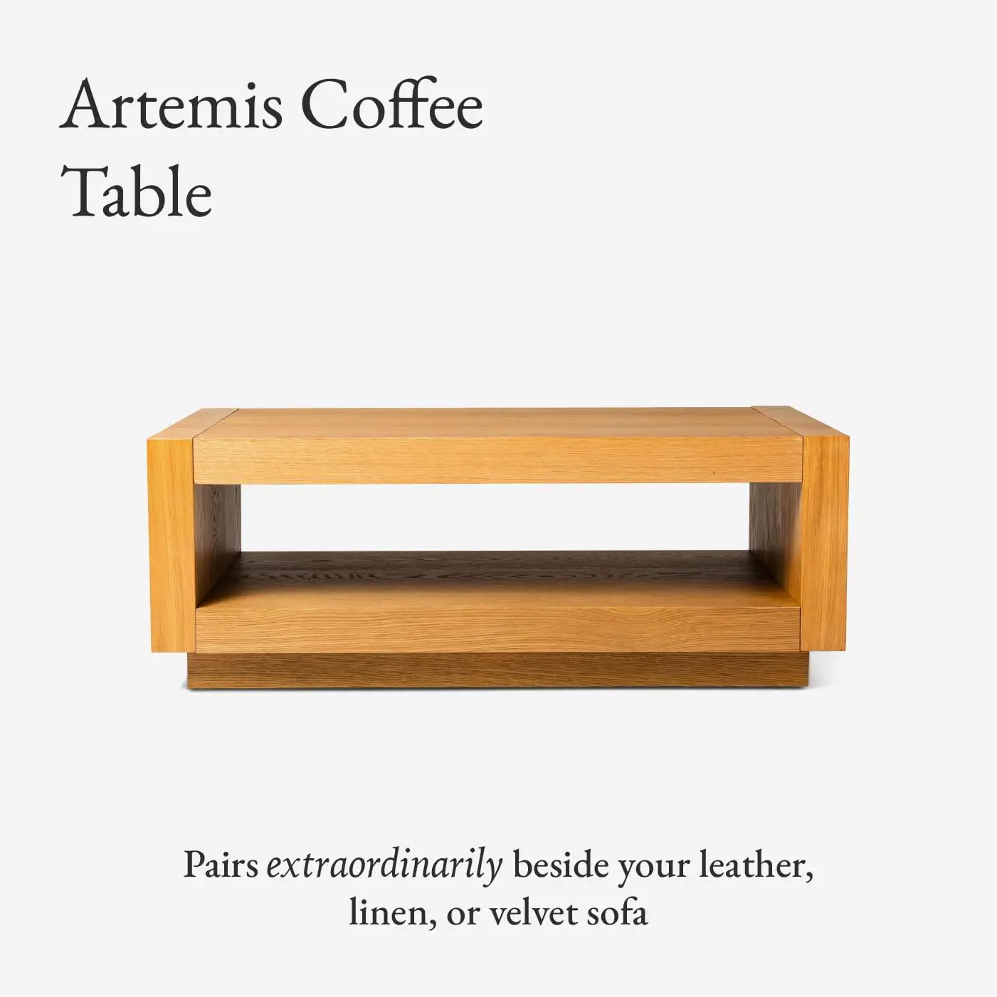 طاولة القهوة - طاولة مستطيلة مقاس 18 بوصة مع مساحة تخزين - خشب متين طبيعي - مثالية لغرفة المعيشة والصالة