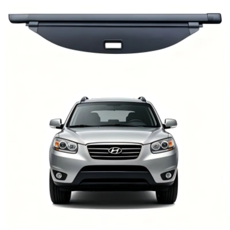 Cargo Cover Trunk Privacy Shade Rear Security Partition Anti-Theft Shield Retractable Organizer for Hyundai Santa Fe 2006-2010