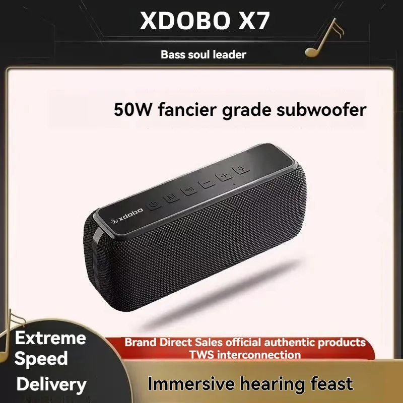 Fashionable and trendy portable wireless Bluetooth speaker XDOBO X7 subwoofer stereo music player TWS/TF outdoor cycling speaker
