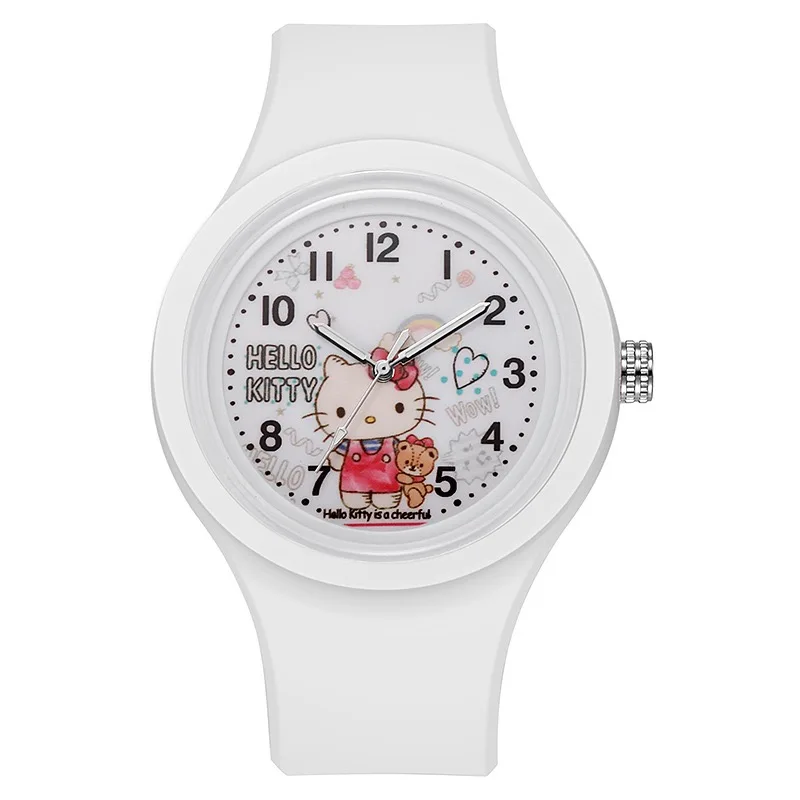 Orologi per bambini Sanrio Kuromi Hello Kitty cinturino in silicone al quarzo Cartoon Melody orologio da polso per ragazze regali di compleanno per bambini