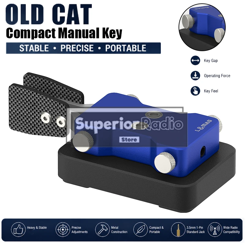 LAOMAO Iambic CW Paddle Key Dual Lever Morse Code Key for Amateur Radio HF Transceiver QRP Portable Radio Contest For G90 X6100