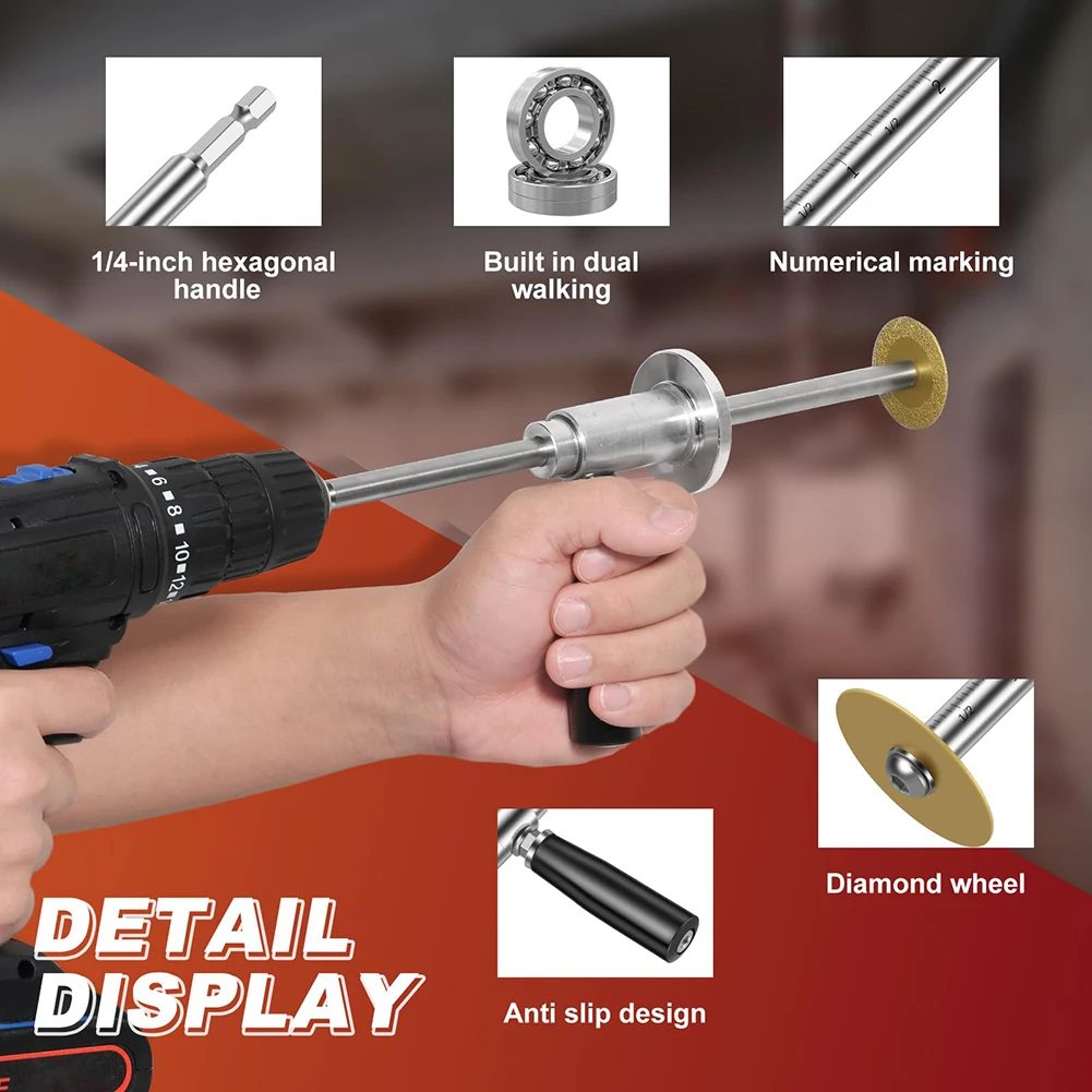 Inside PVC Pipe Cutter Plumbing Internal Cutter Stainless Steel Pipe Cutting Tool Adjustable for Impact Drivers and Drills