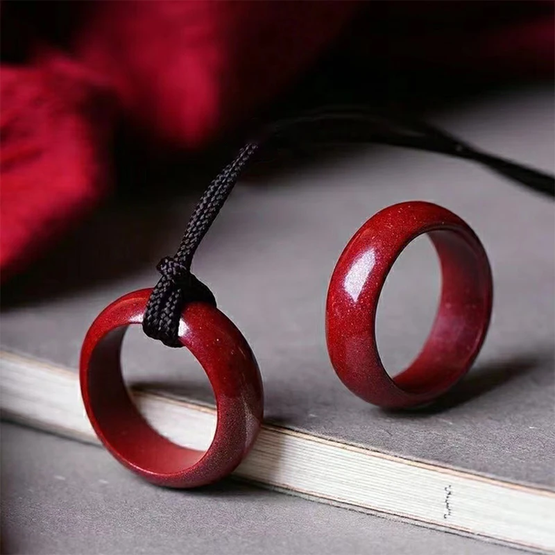 New FengShui Cinnabar Ring Symbol Lucky Wealth  Jewelry Gifts Chinese  Talismans Gift Exorcise  Spirits