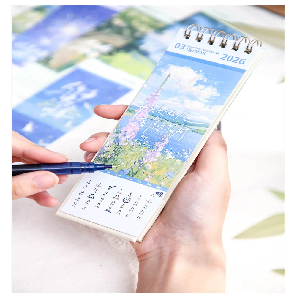 

Monthly Planner Calendar Creative 2026 Desk Calendar Tabletop Flip Calendar Minimalist For Event Planning Desktop Student Use
