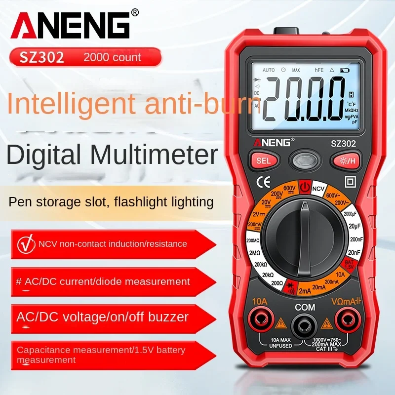 

ANENG SZ302 Digital high-precision digital display multimeter for electrician repair with backlight and automatic shutdown