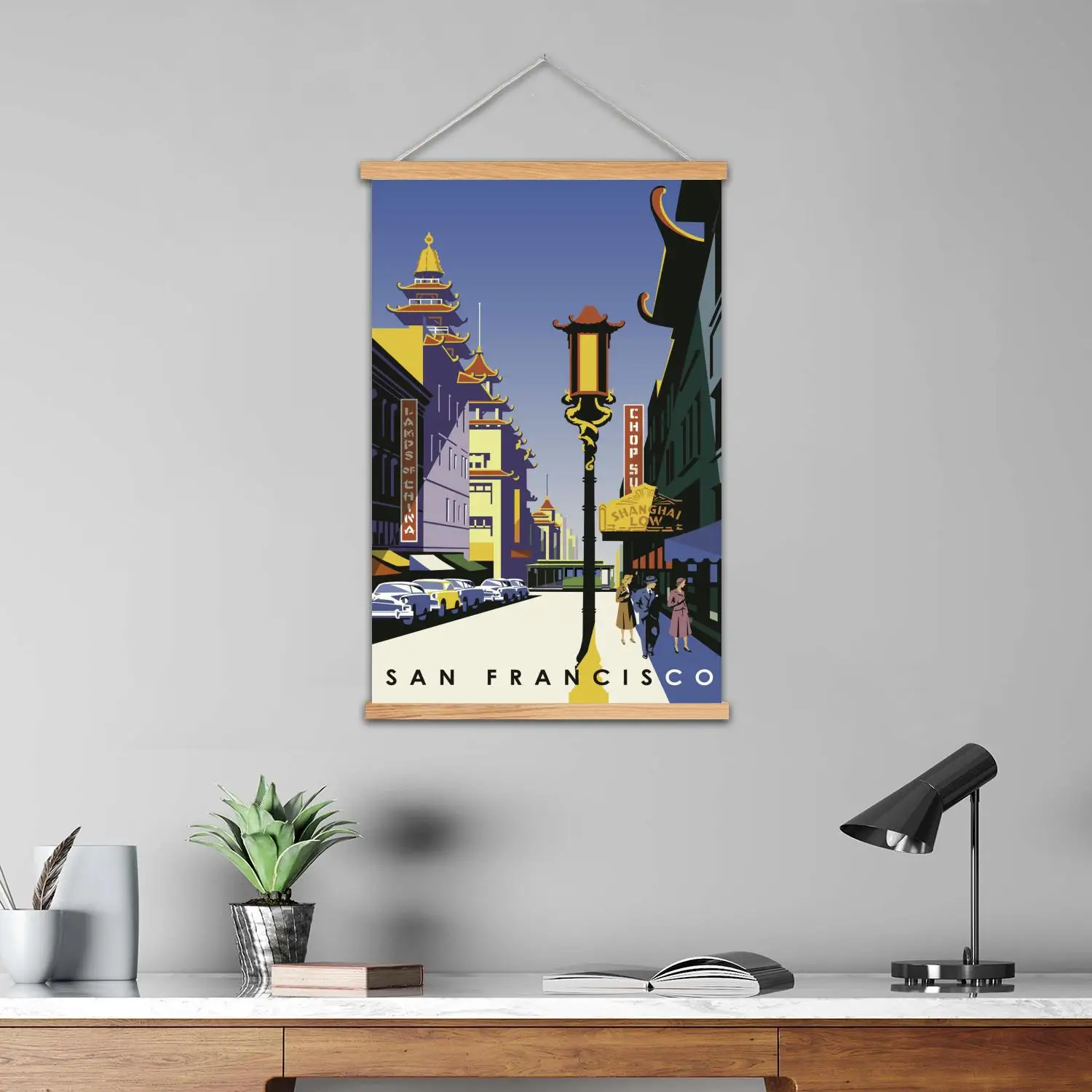 san francisco Framed Wall Painting Canvas Art Poster and Wall Art  Modern Family Bedroom Decor Posters,Decorative painting