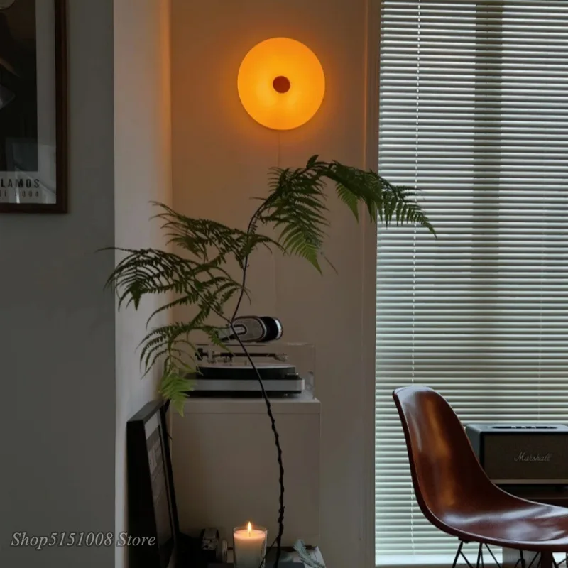 

Donut Glass Wall Lamp Orange USB Plug For Living Room Bedside Table Office LED Ambient With Touch Switch Nightlight Lighting