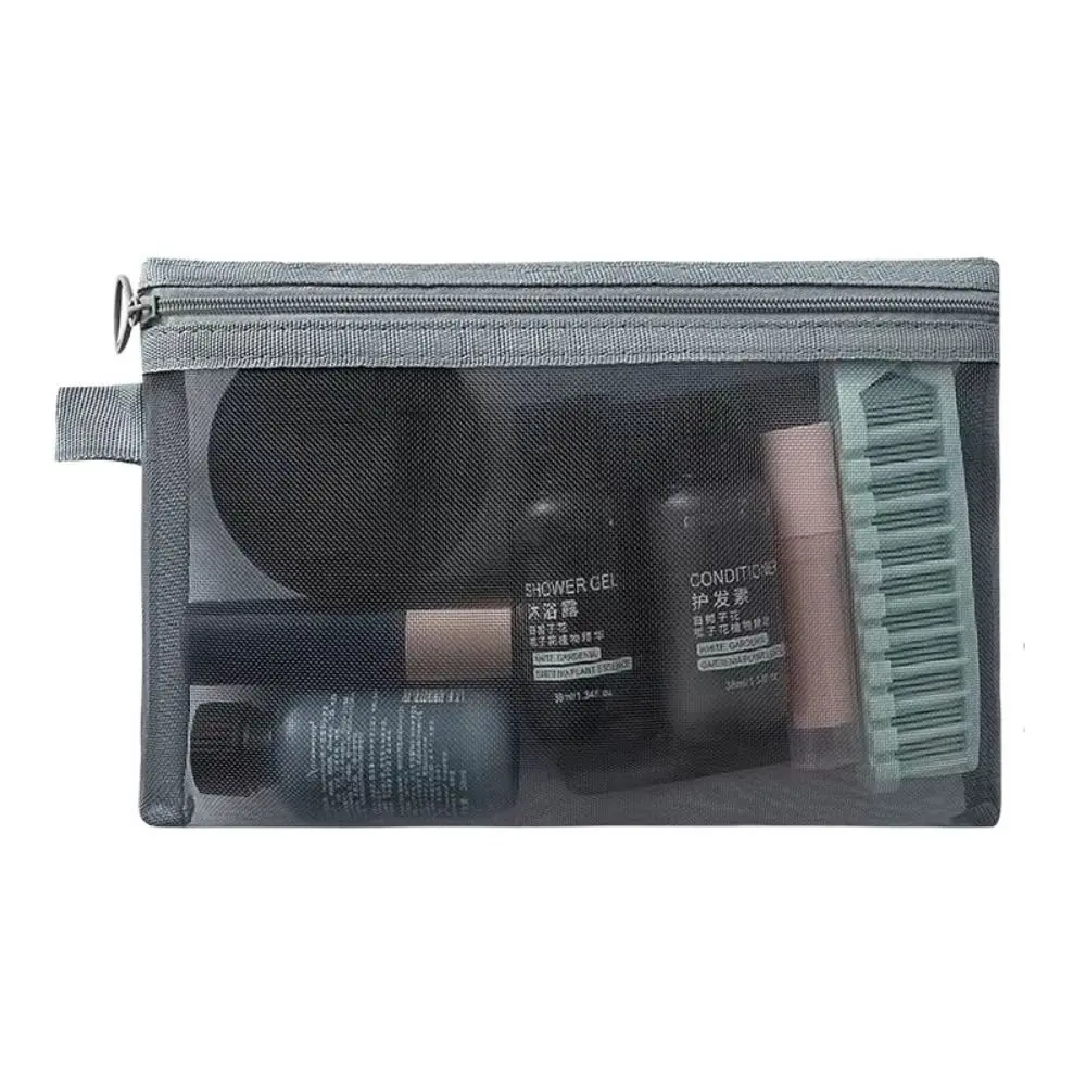 

Large Capacity Mesh Cosmetic Bag Zipper Bag Pencil Cases Storage Toiletry Bag Organizer Case Lipstick Bag Cosmetic Cases Outdoor