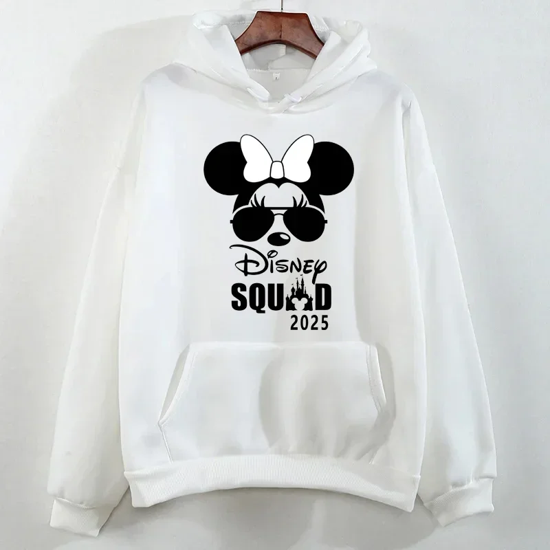 2025 Disney Family Vacation Printed Hoodies Fashion Trend Disneyland Travel Hoodies Autumn Pullover Tops Women Casual Sweatshirt