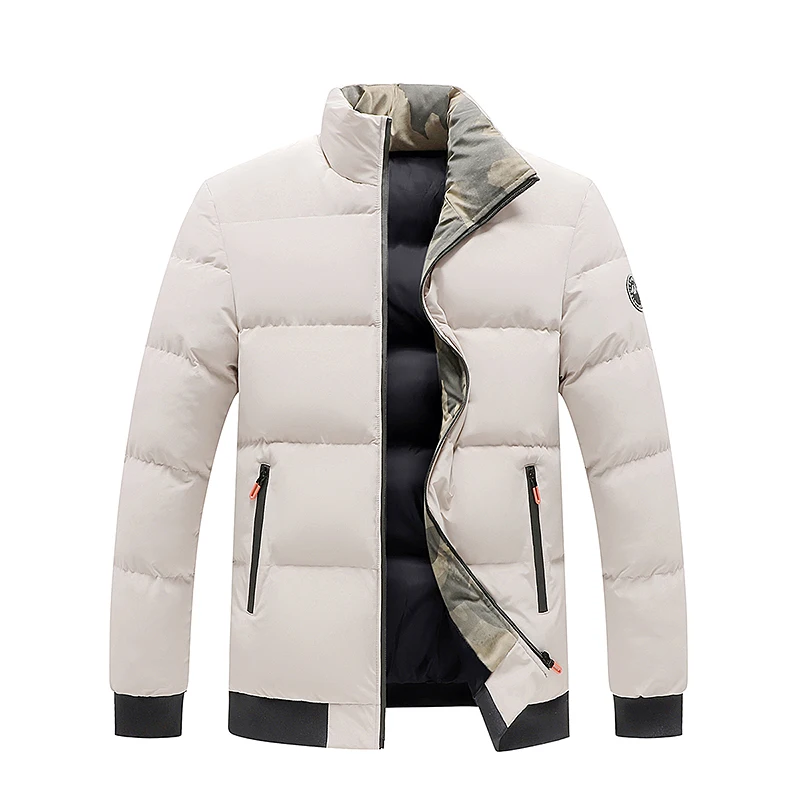 Outdoors Loose Thickening Men Parka Winter Keep Warm Windproof Casual Coat New Fashion Comfort Solid Stand Collar Tops Men