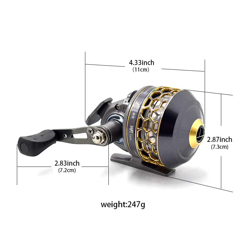 Metal Slingshot Fishing Reel Hand Reel Closed Reel With Line Outdoor Sports Shooting Reel Accessories Hunting Fishing Reel