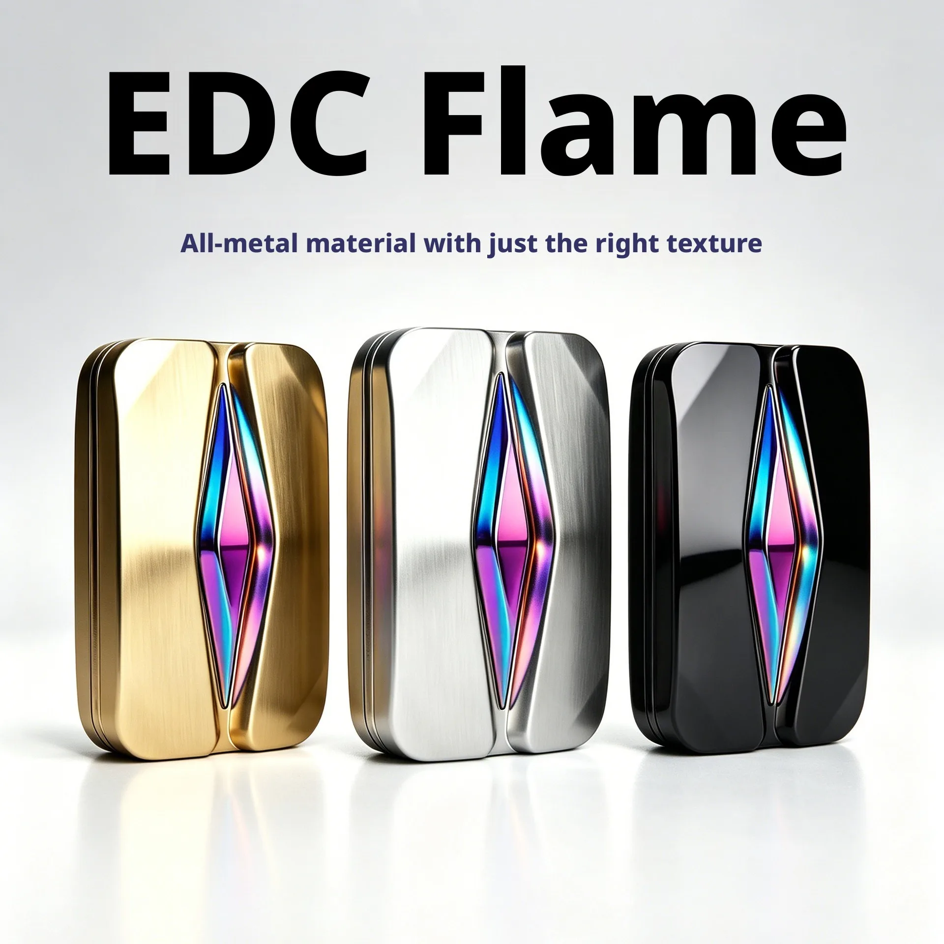 Flame Pattern Infinite‑Travel Magnetic Fidget Slider Metal Fidget Clicker Adult Finger EDC Handheld Stress Relief Toy