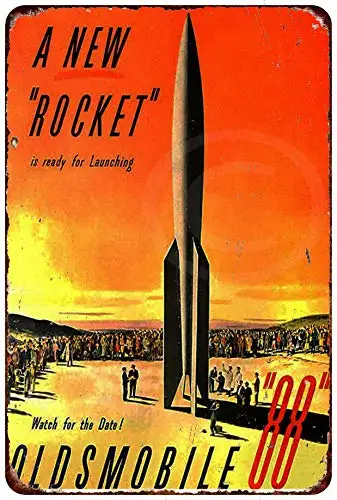 88 Car Rocket Retro nostálgico Metal estaño cartel decoración de pared
