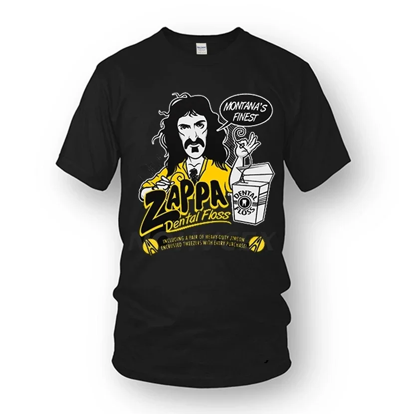 Montana Dental Floss Frank Zappa Men T Shirt Short Sleeve Cotton Clothing Oversized Graphic Tshirts for Women Gifts for Dad