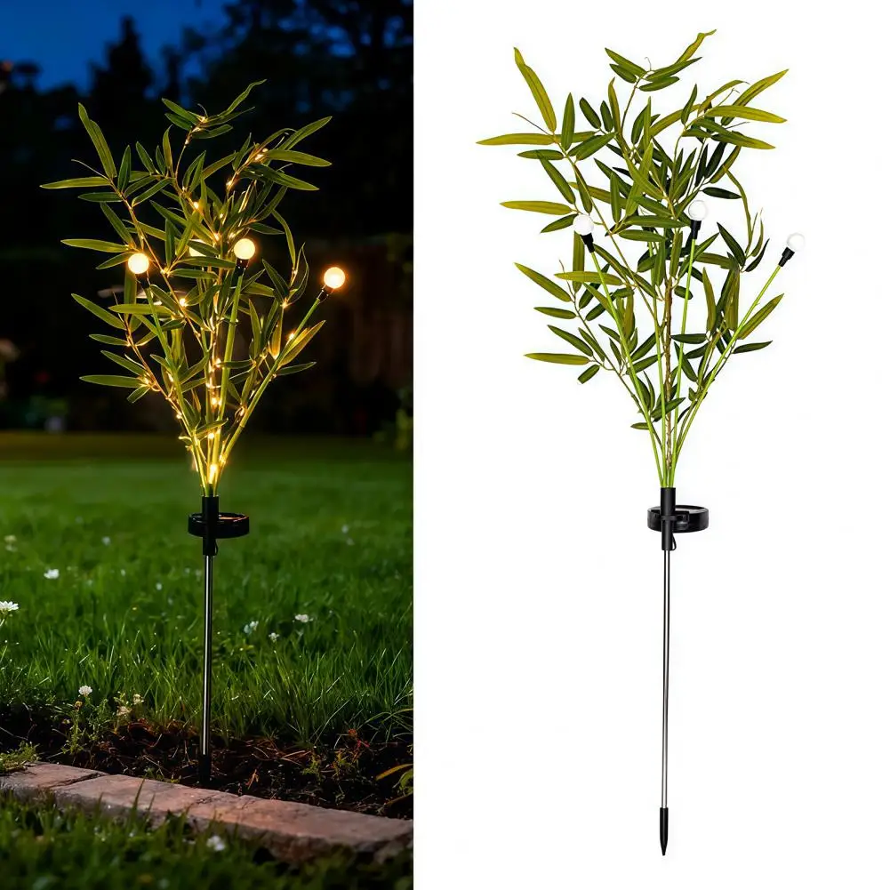 Outdoor Path for Patio 2pcs Solar Powered Lily Flower Lights Bamboo Wisteria Garden Stakes Waterproof Firefly for Outdoor