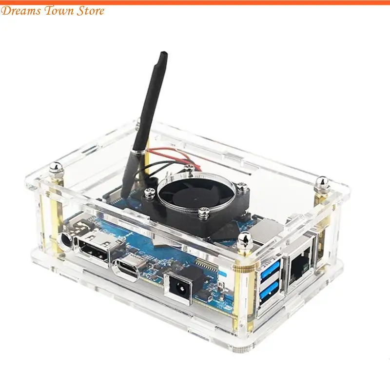 

HX6A Acrylic for Case for Orange 4 Lts Transparent Protective for Case With Cooling Fan Heat Dissipation Protector