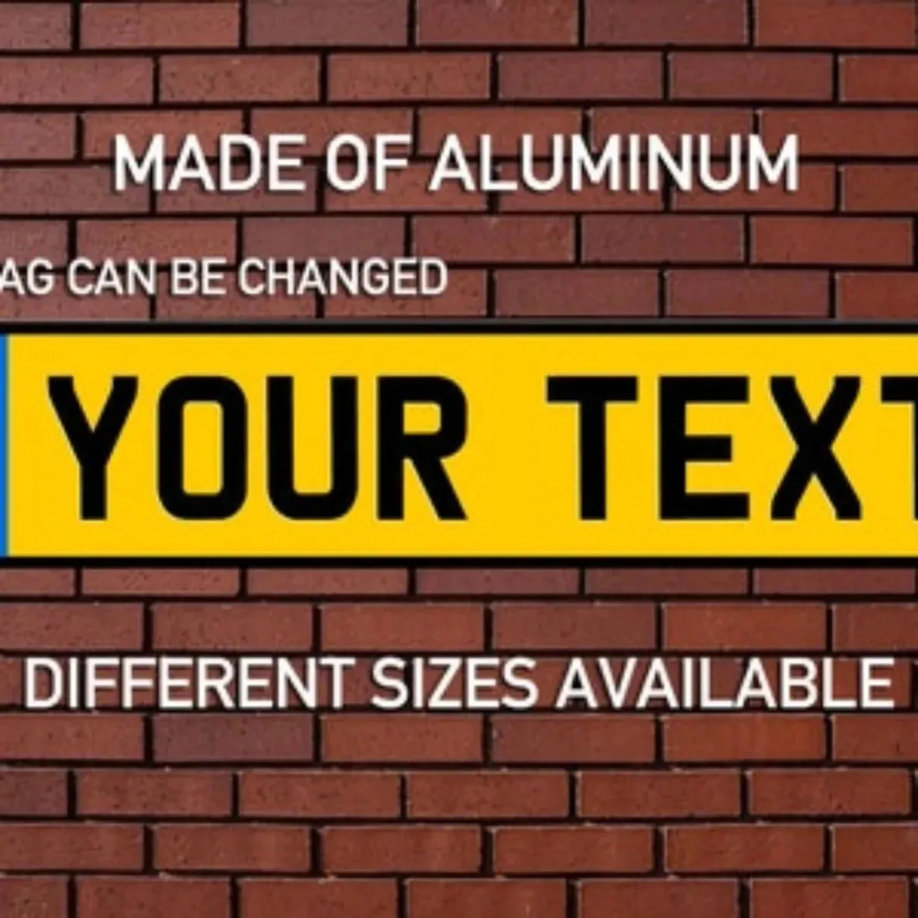 Custom Text UK Number Plate Personalized Great Britain Aluminum License Plate for Garage Man Cave Decor