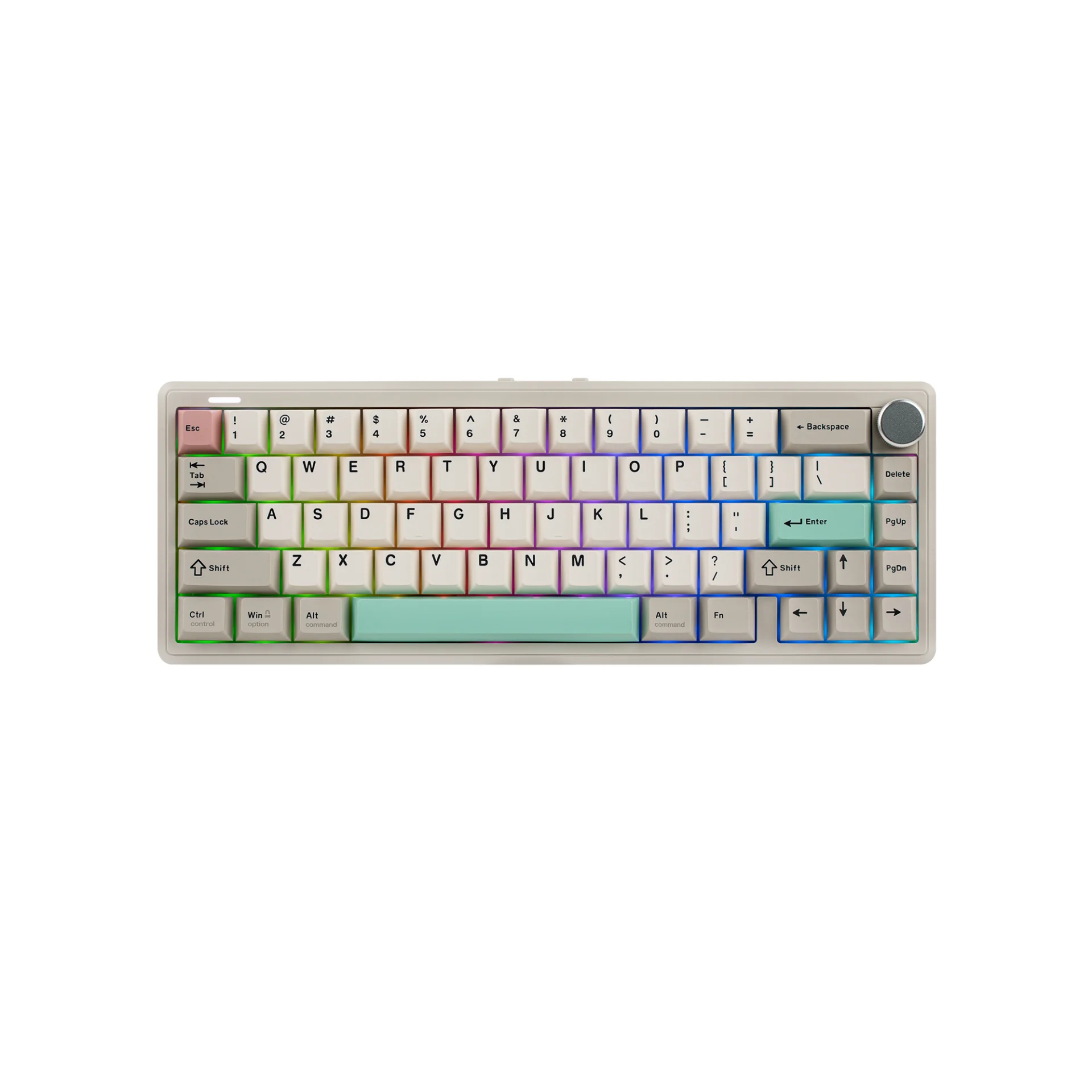 EPOMAKER TH65 65% ANSI US Layout Klawiatura Mechaniczna Gamingowa z Bezprzewodowym Trybem Trójstopniowym, Hot-Swap, Kremowa i Gruba Konstrukcja Gasket, Podświetlenie RGB — zdjęcie produktu 7
