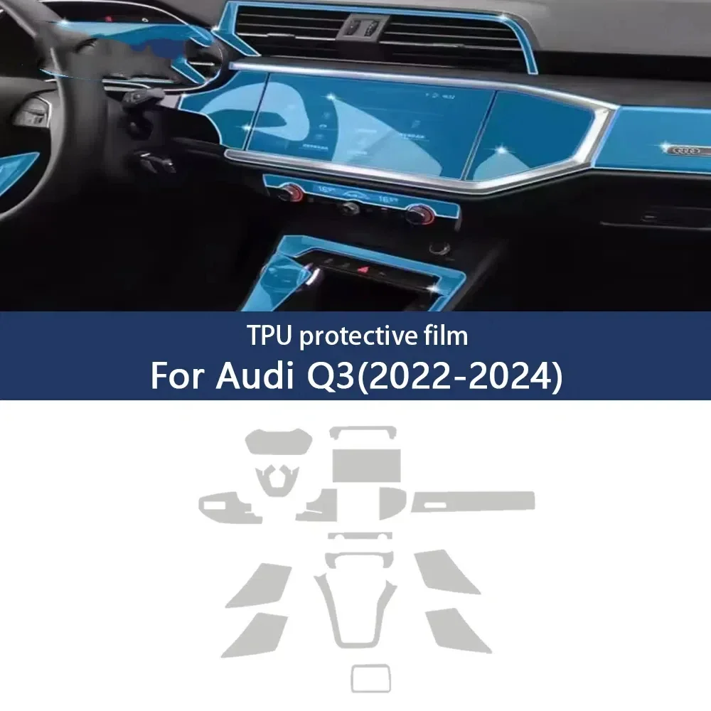 

Car Interior Center Console Dashboard Navigation TPU Matte Transparent Protection Film Anti-scratch For Audi Q3 2022 2023 2024