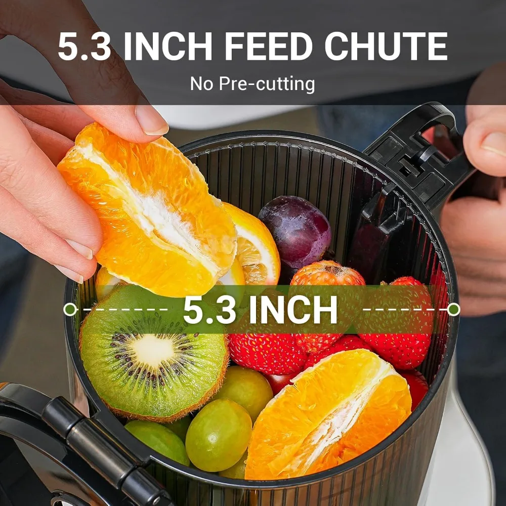 Juicer Machine with High Juice Yield, Easy To Clean with Brush & 5.3-Inch Large Feeding Chute, Whole Fruits Vegetables, Juicer