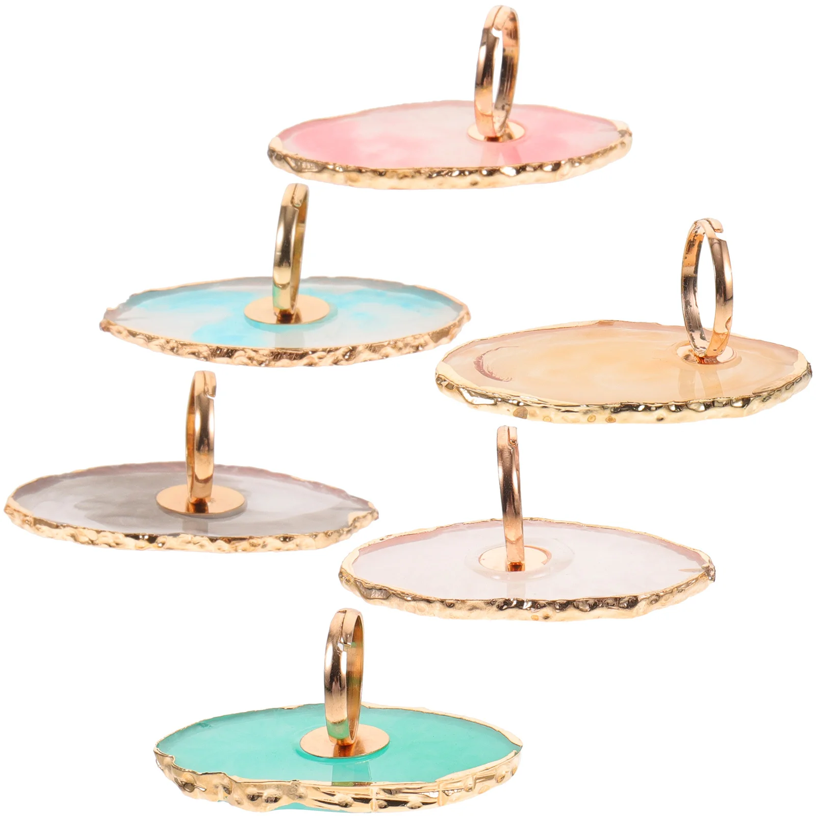 

6Pcs Resin Nail Ring Design Nail Art Mixing Tray for Manicure Color Blending Tools Manicure Ring