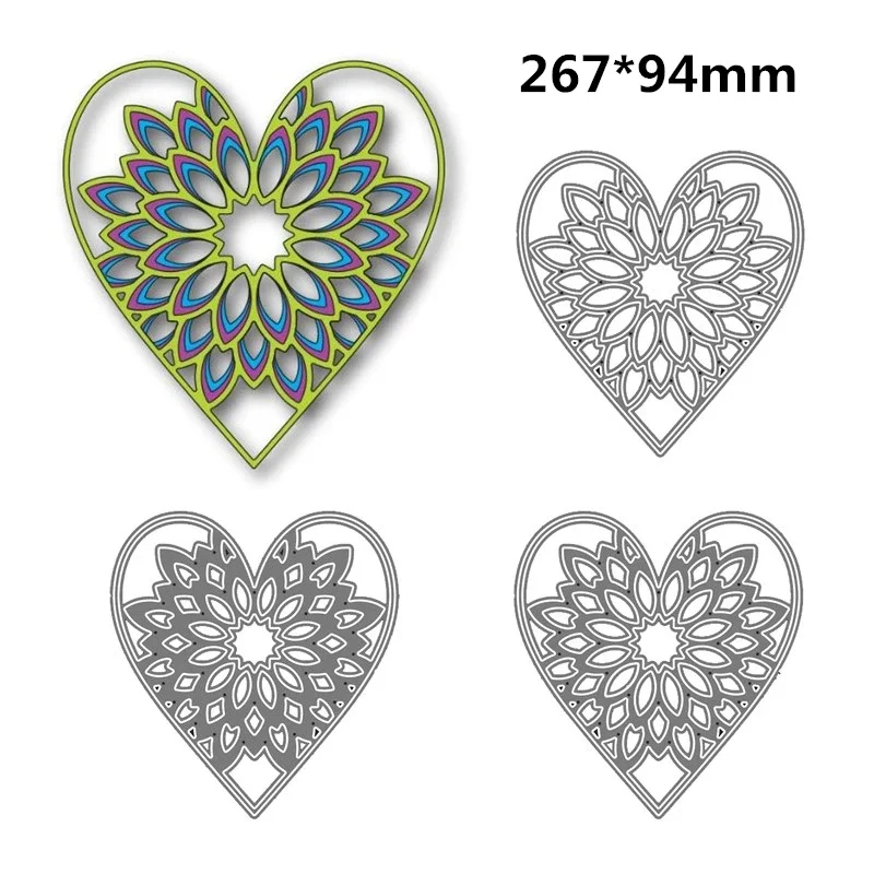 Heart Flower Birch Press Layering Coverplate Metal Cutting Dies Scrapbooking For Paper Making Embossing Frame Card Craft