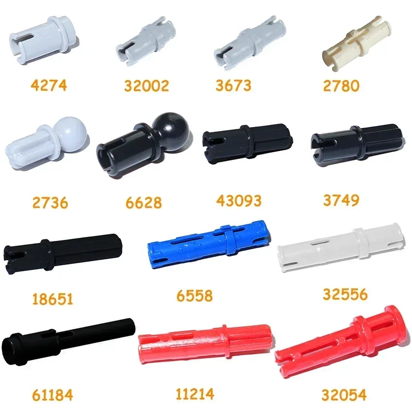 Building Block Bricks Connector Bolt Pin with Friction Peg Cross Axle Technical Accessories MOC Parts Assemble Particles Toy