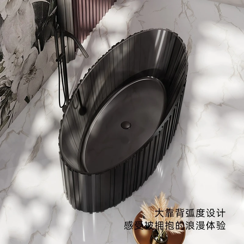 High-luxury new vertical striped transparent bathtub oval detached hotel homestay mansion