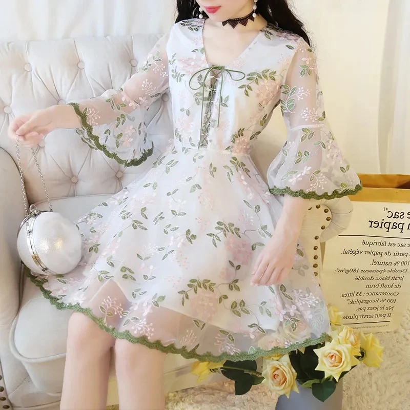 2023 New women's dress with belly covering and thin fashion summer floral dress fat MM dress