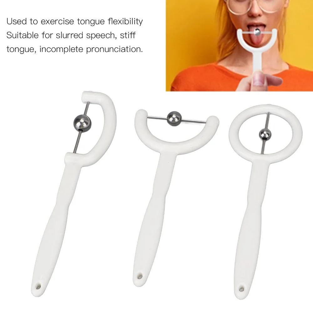 3pcs 304 Stainless Steel Oral Muscle Trainer Flexibility Stability Support Tongue Exercise Set Exercise Balls Oral Motor Tool
