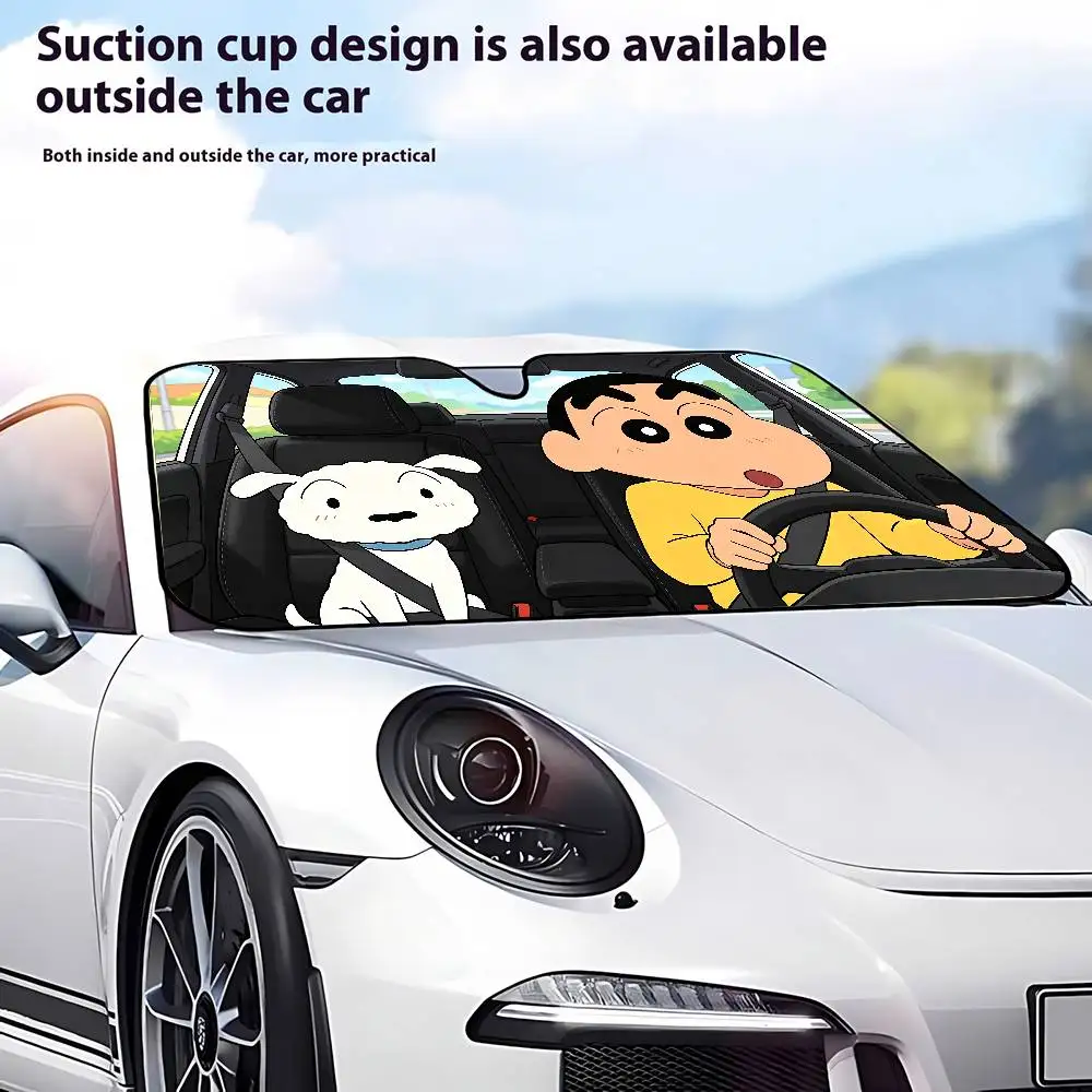 C-CrayonS S-Shin-chan Drive Car Sunshade Covers Cover Universal Windscreen Folding Visor image 2