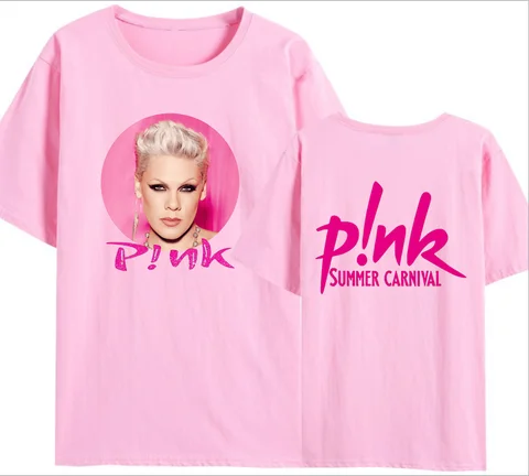 Bomull 100% Rosa Singer Summer Carnival 2024 Tour T-shirt Fan Lovers T-shirt Musikturné T-shirt Trustfall Album Konsert Topp T-shirt 10 best sales p nk-skjorta - №7