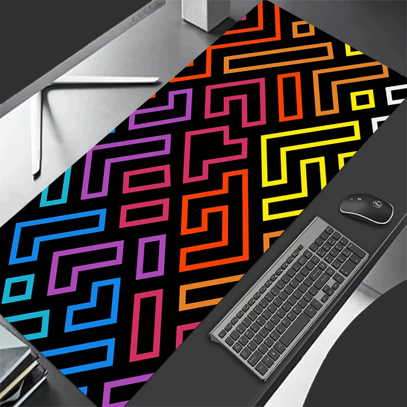 3.Black and white mouse pad simple art multi-model computer accessories Mechanical keyboard plus long table mat rubber non-slip