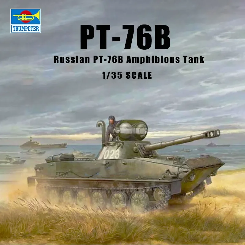 

Trumpeter Military Assembled Combat Vehicle Model Kit 00381 Russian PT-76B Light Amphibious Tank 1/35