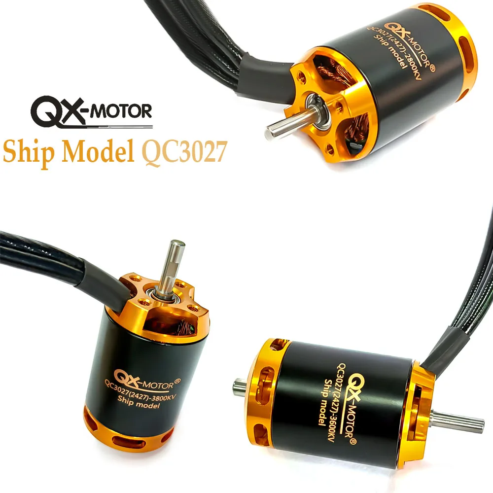 QX-MOTOR QC3027 2800KV 3600KV 3800KV use 120A  DC Outrunner Brushless Motor DIY Coreless Strong Torque Toy RC Ship Model  Parts