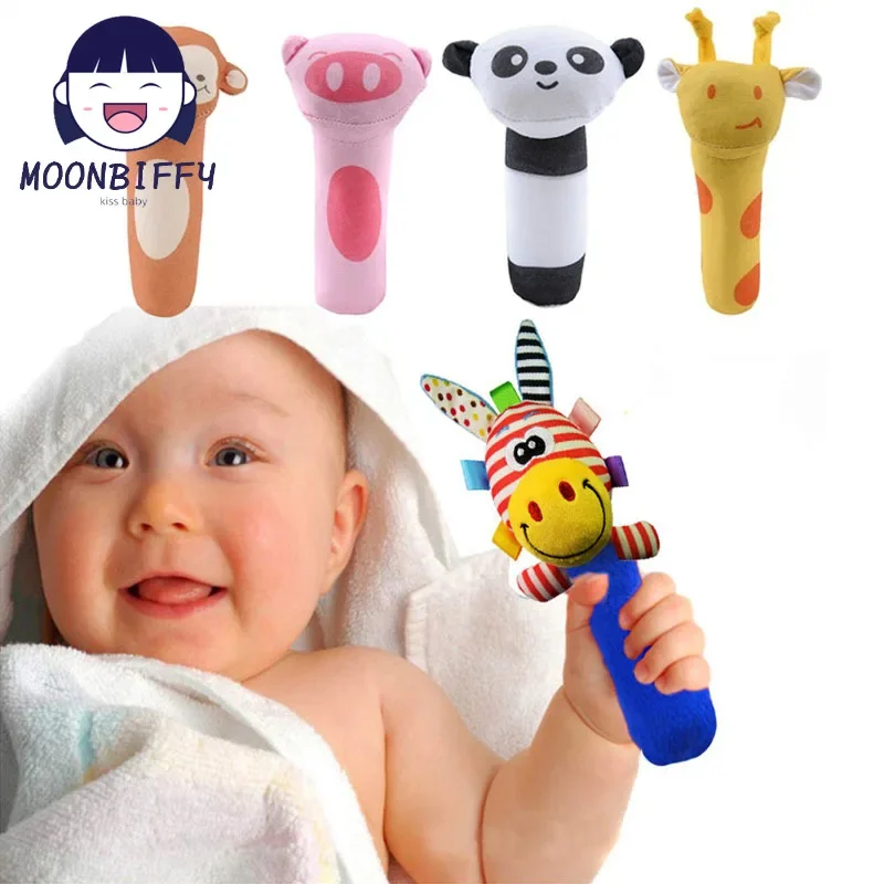 Newborn Baby Toys 0-12 Months Cartoon Animal Baby Plush Rattle Mobile Bell Toy Infant Toddler Early Educational Toys