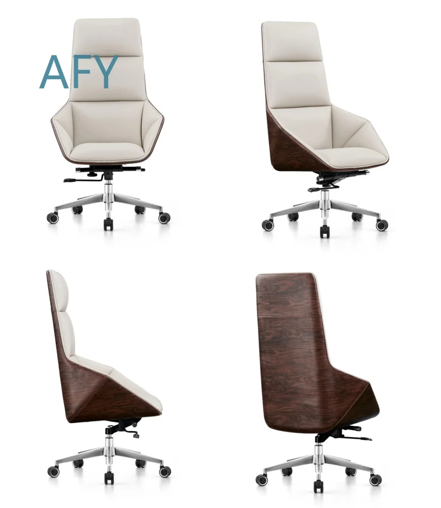 Ergonomic Office Chair for Boss Luxury Executive Swivel Adjustable Headrest BIFMA Certified PU Foam Modern Leather Task Chair