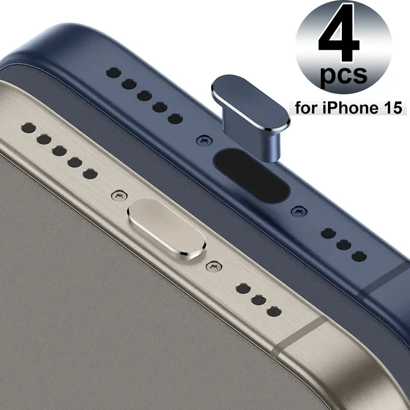 

1/4 шт. металлическая пылезащитная заглушка USB типа C для iPhone 15 Pro Max Plus 15PM, защита порта зарядки типа C для мобильного телефона, крышка, пробка