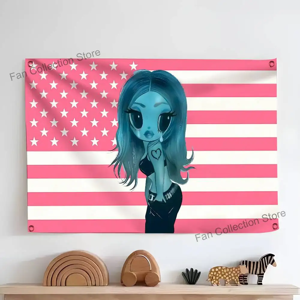 Singer K-Karol G Flag Tapestry Banner For Bedroom Outdoor Living Room Restaurant Bar Wall Decor Party